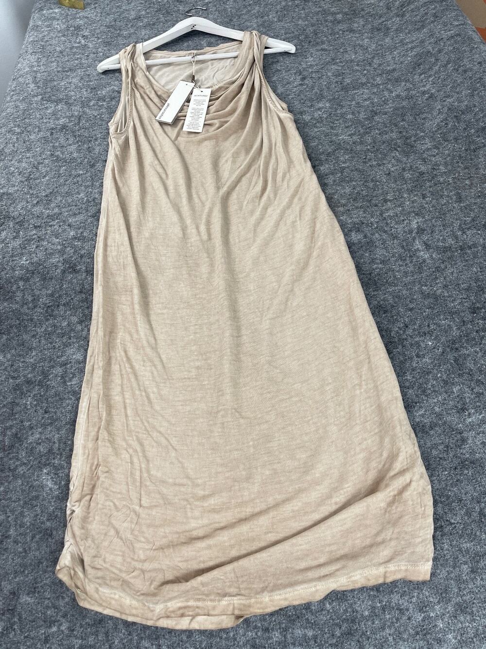 Soya Concept Womens Shift Dress Small Sleeveless Scoop Neck Beige N336